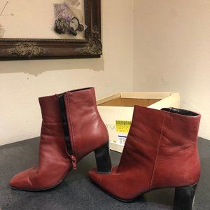 Leather Red Boots with 2 1/2 inch heels!